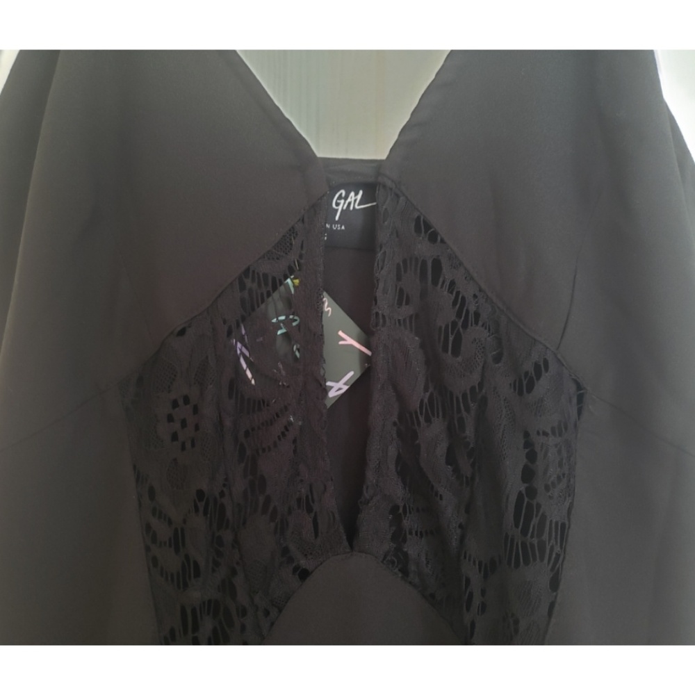NASTY GAL Lace Cut Out Spaghetti Strap LBD - Picture 6 of 8
